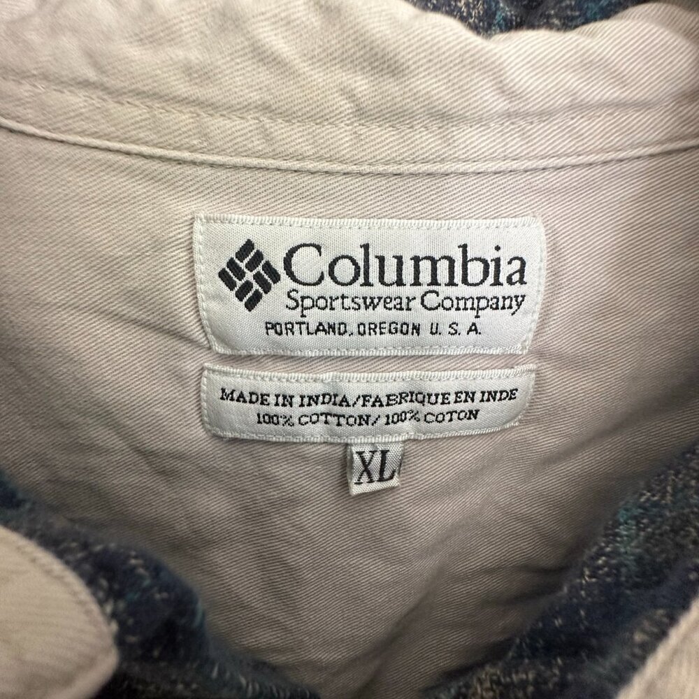 1990's VINTAGE Columbia Button Down Flannel 100% Cotton - Picture 4 of 6